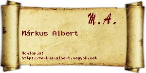 Márkus Albert névjegykártya