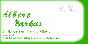 albert markus business card