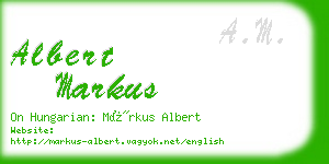 albert markus business card